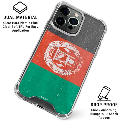 Afghanistan Flag Distressed iPhone 16 Pro Max Clear Case